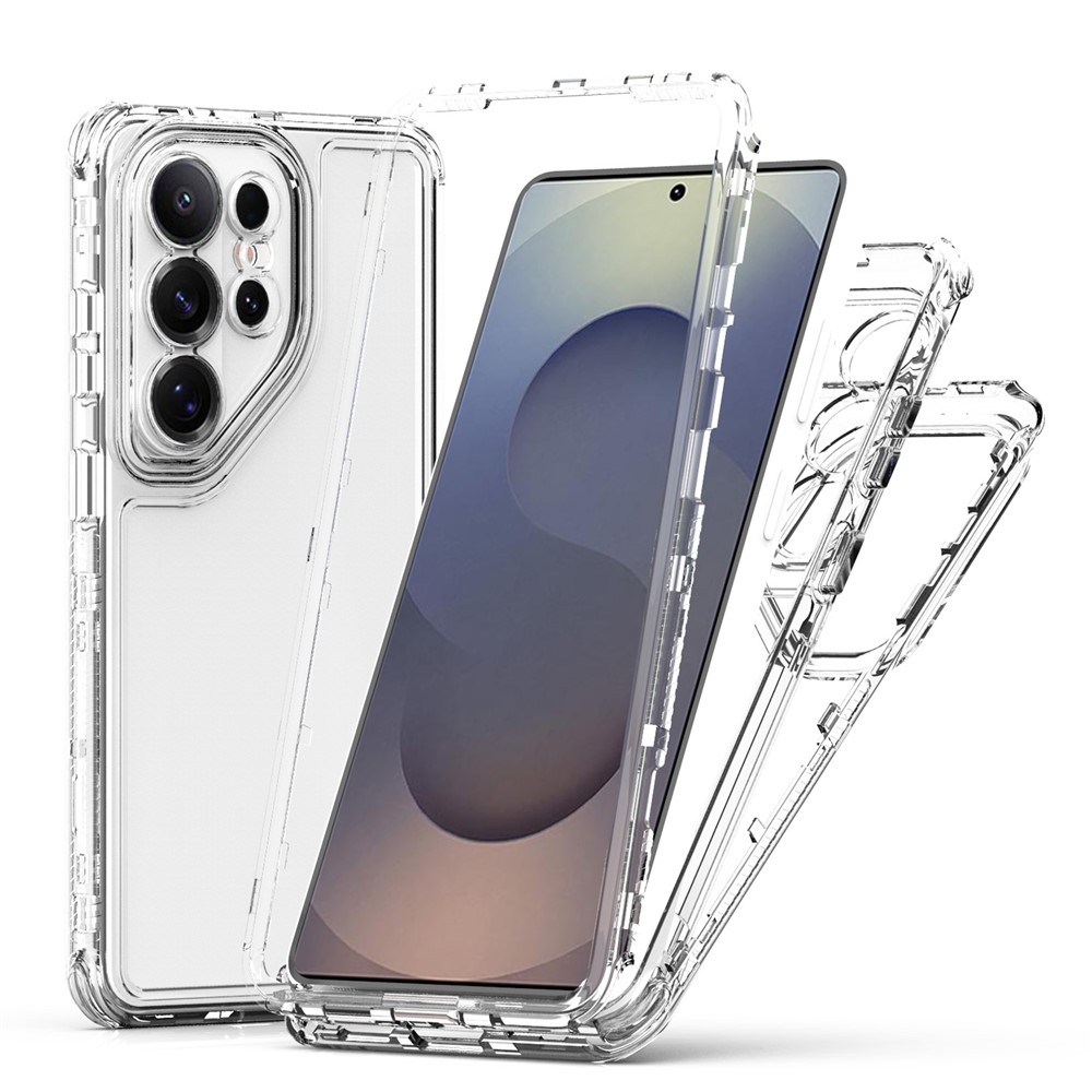 Acryl gélový obal s rámčekom pre ochranou displeja na Samsung Galaxy S26 Ultra - priehľadný