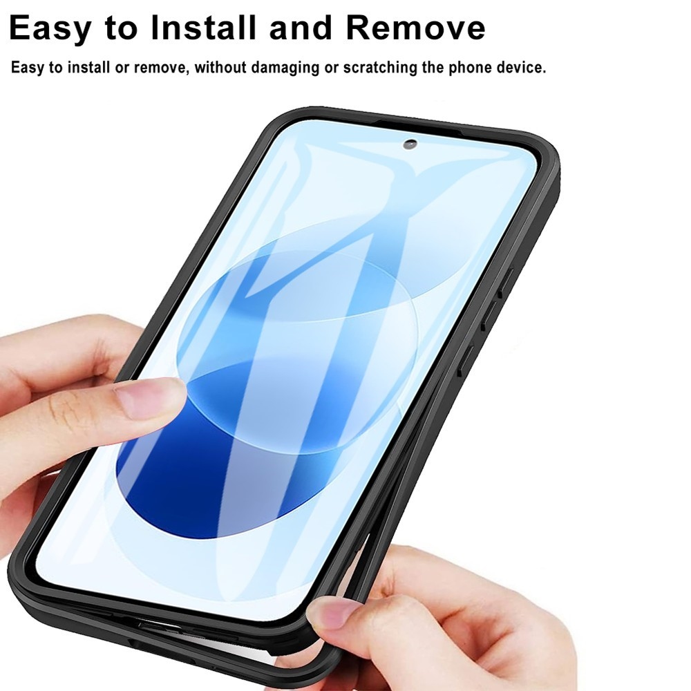 Acryl gélový obal s rámčekom pre ochranou displeja na Xiaomi Redmi Note 17 4G/5G - čierny