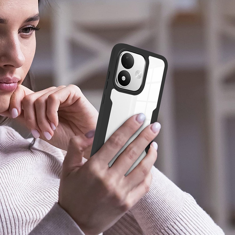 Acryl gélový obal s rámčekom pre ochranou displeja na Xiaomi Redmi Note 17 4G/5G - čierny