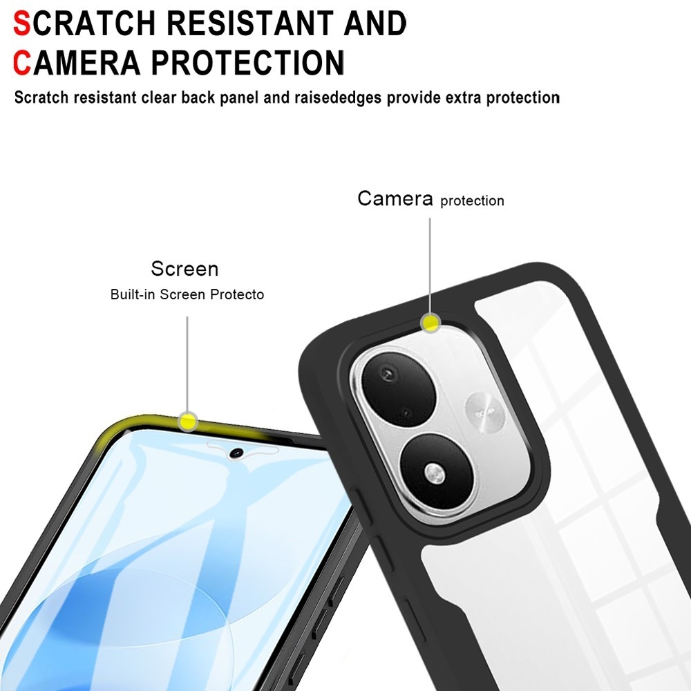 Acryl gélový obal s rámčekom pre ochranou displeja na Xiaomi Redmi Note 17 4G/5G - čierny