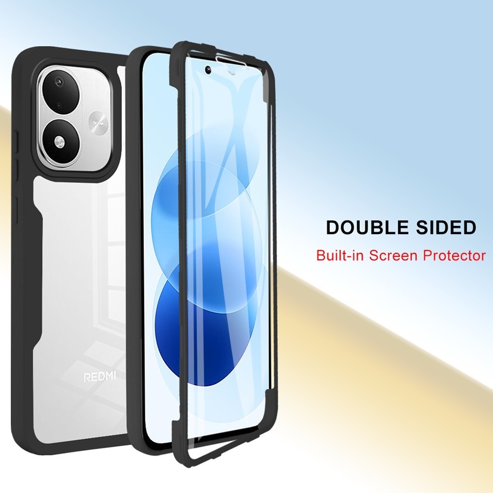 Acryl gélový obal s rámčekom pre ochranou displeja na Xiaomi Redmi Note 17 4G/5G - čierny