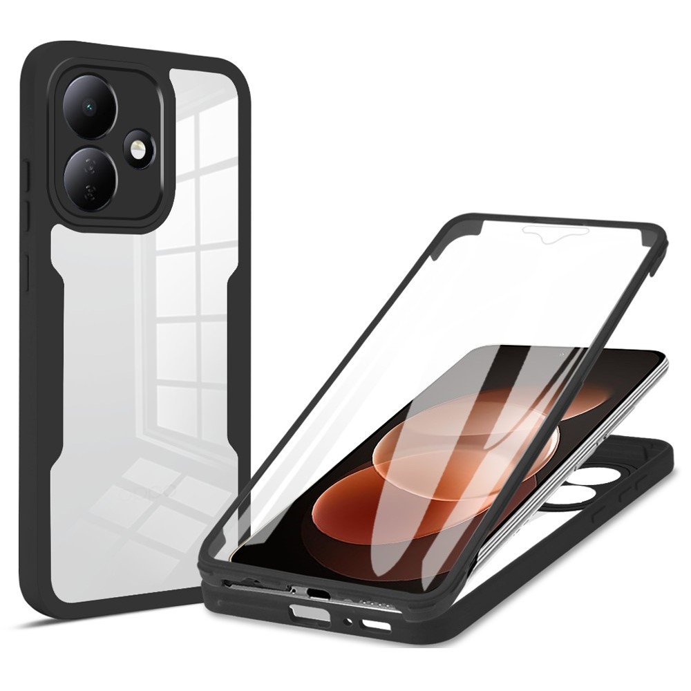 Acryl gélový obal s rámčekom pre ochranou displeja na Xiaomi Redmi Note 17 Pro 5G - čierny