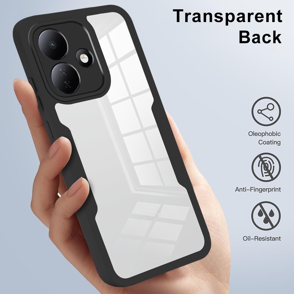 Acryl gélový obal s rámčekom pre ochranou displeja na Xiaomi Redmi Note 17 Pro 5G - čierny