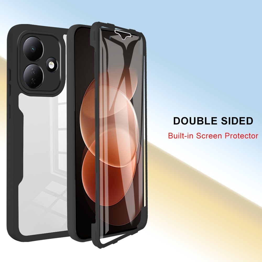 Acryl gélový obal s rámčekom pre ochranou displeja na Xiaomi Redmi Note 17 Pro 5G - čierny