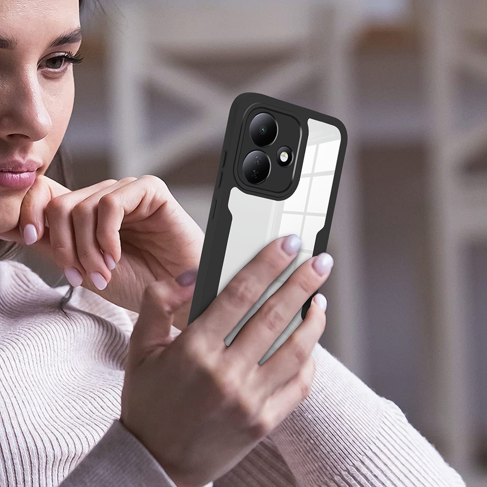 Acryl gélový obal s rámčekom pre ochranou displeja na Xiaomi Redmi Note 17 Pro 5G - čierny
