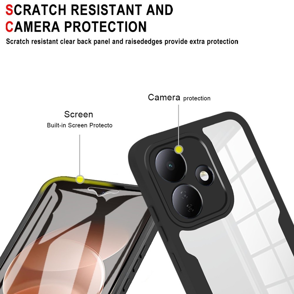 Acryl gélový obal s rámčekom pre ochranou displeja na Xiaomi Redmi Note 17 Pro 5G - čierny