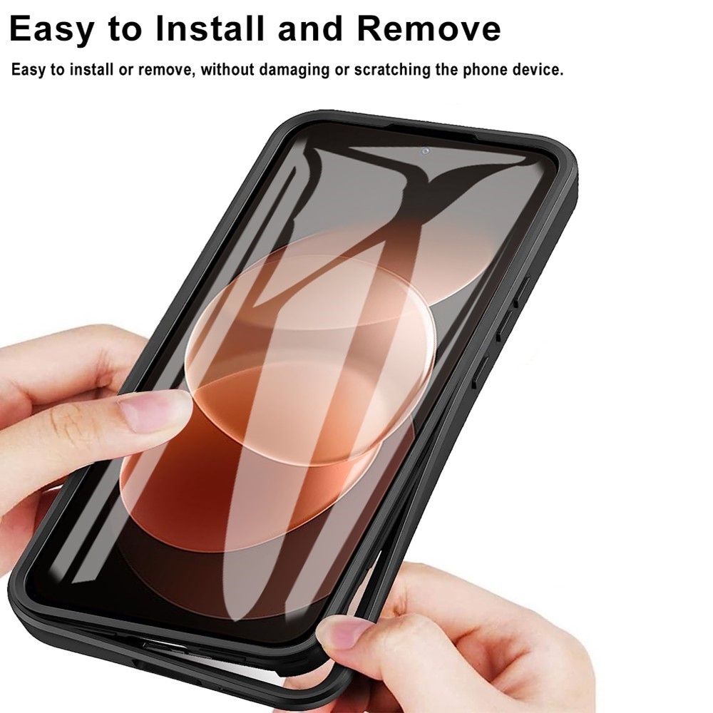 Acryl gélový obal s rámčekom pre ochranou displeja na Xiaomi Redmi Note 17 Pro 5G - čierny
