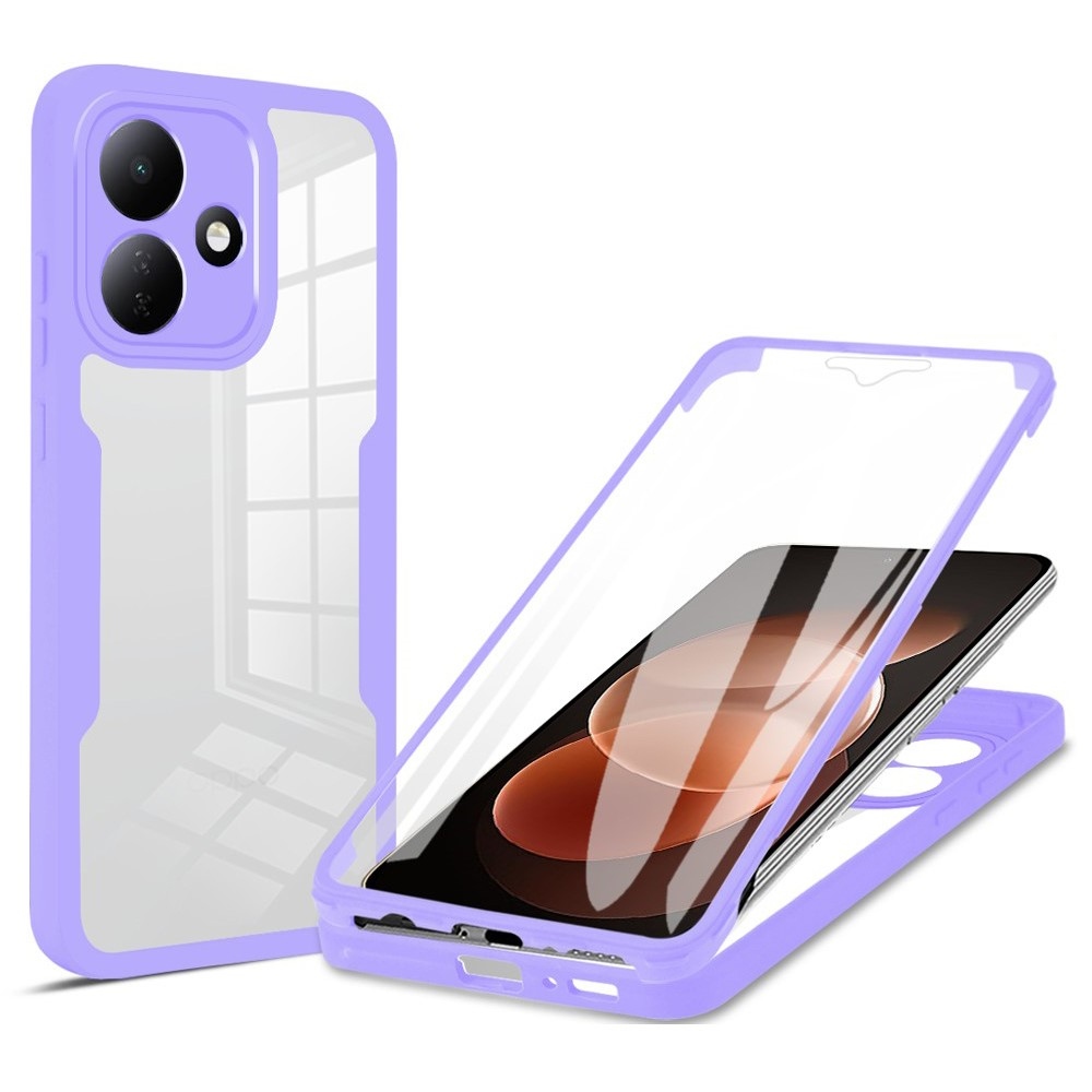 Acryl gélový obal s rámčekom pre ochranou displeja na Xiaomi Redmi Note 17 Pro 5G - fialový