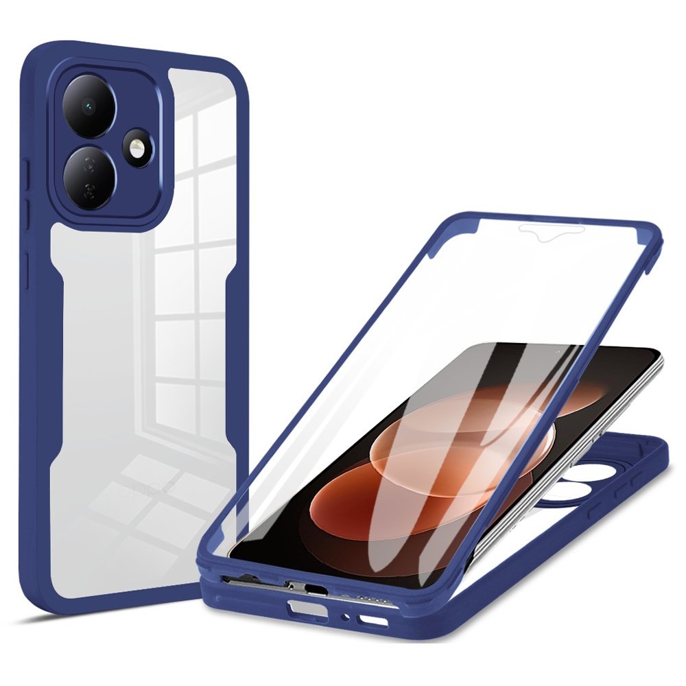 Acryl gélový obal s rámčekom pre ochranou displeja na Xiaomi Redmi Note 17 Pro 5G - modrý