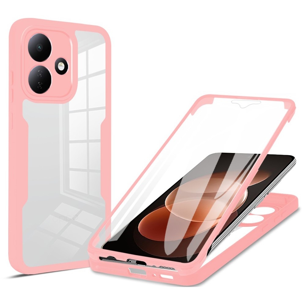 Acryl gélový obal s rámčekom pre ochranou displeja na Xiaomi Redmi Note 17 Pro 5G - ružový