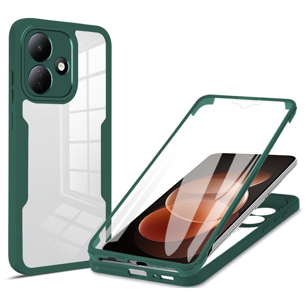 Acryl gélový obal s rámčekom pre ochranou displeja na Xiaomi Redmi Note 17 Pro 5G - zelený
