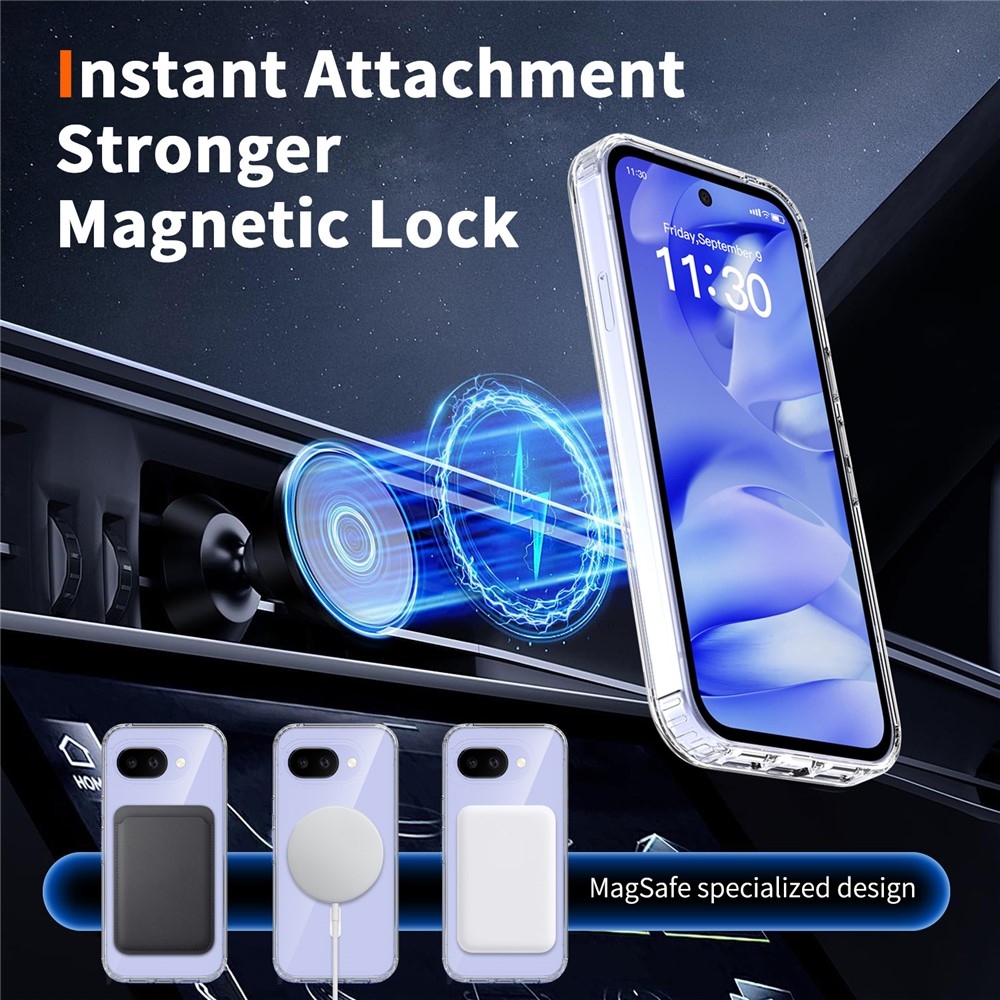 Acryle gélový obal s pevným chrbtom a MagSafe na Google Pixel 10a - priehľadný