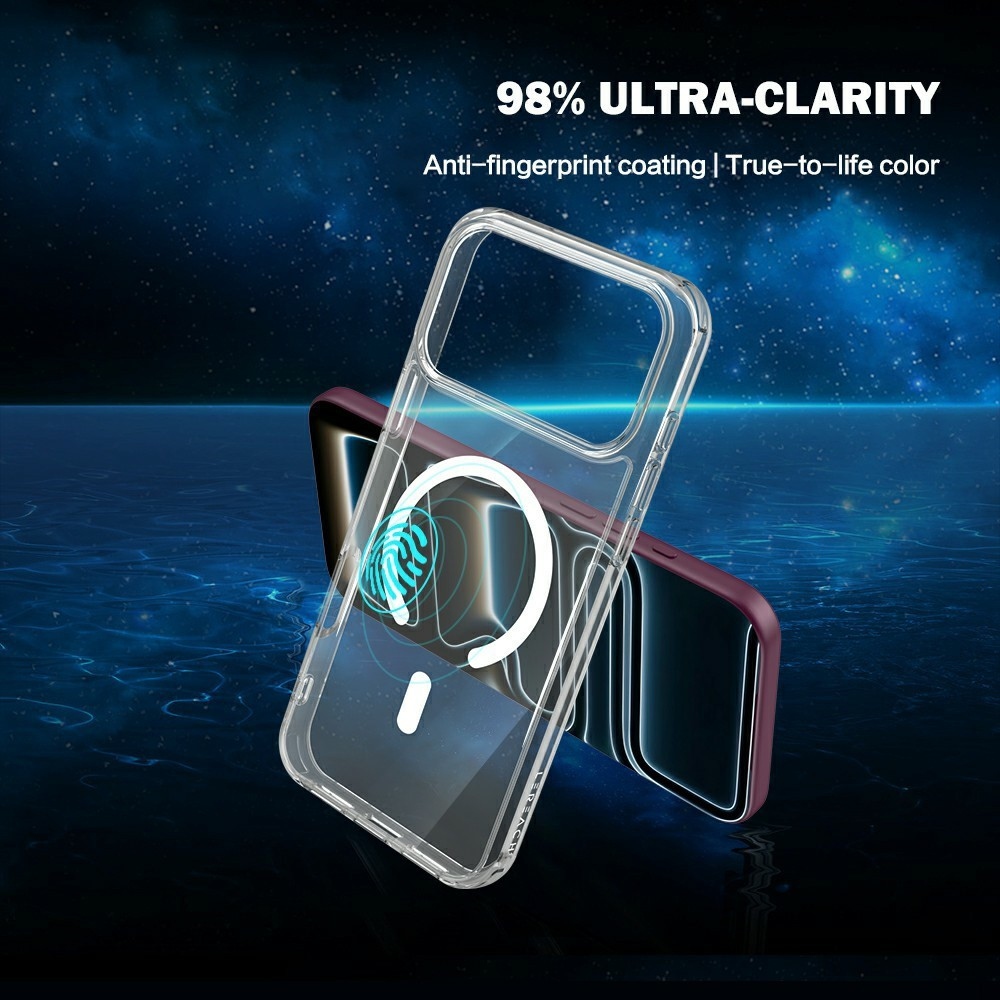 Acryle gélový obal s pevným chrbtom a MagSafe na iPhone 18 Pro/17 Pro - priehľadný