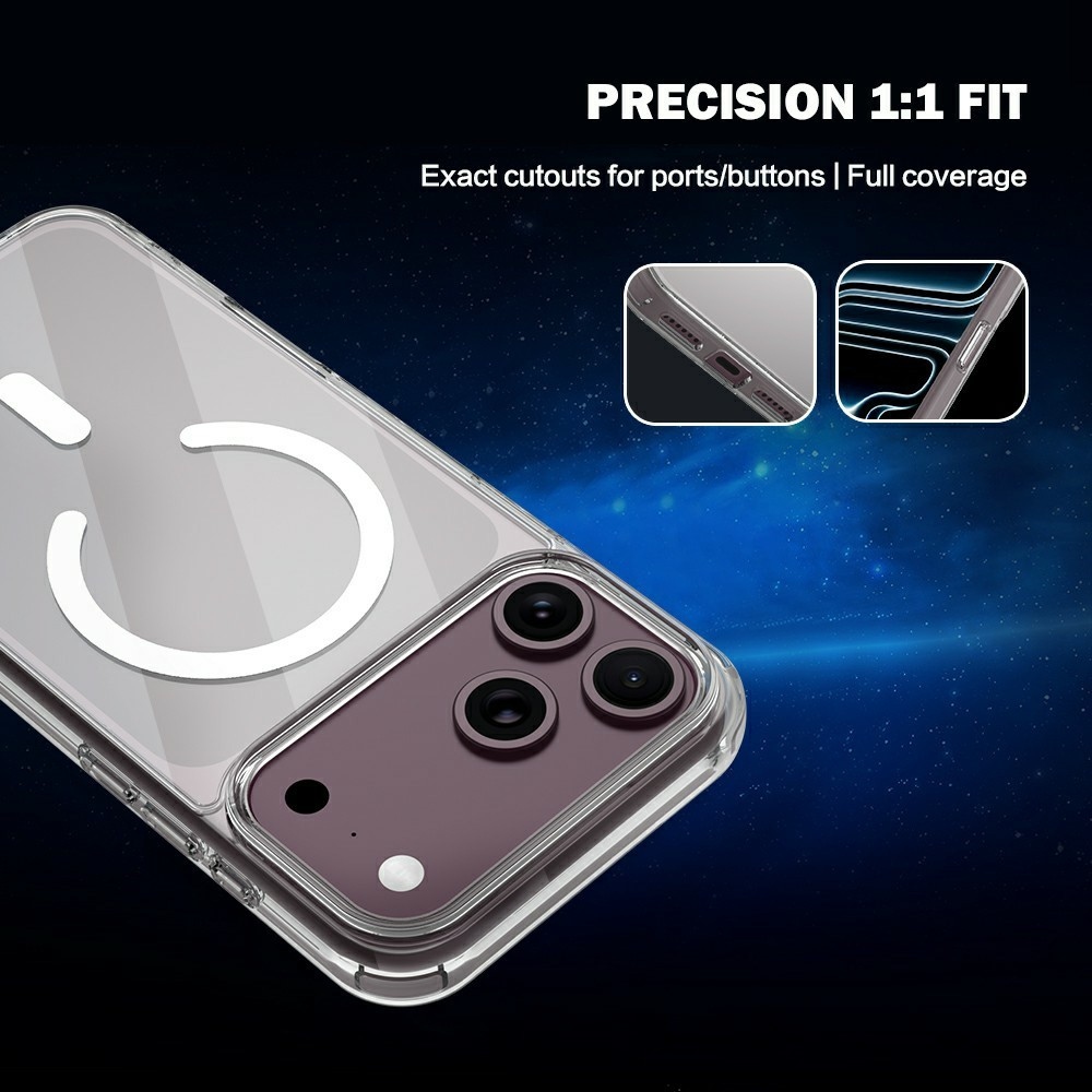 Acryle gélový obal s pevným chrbtom a MagSafe na iPhone 18 Pro/17 Pro - priehľadný