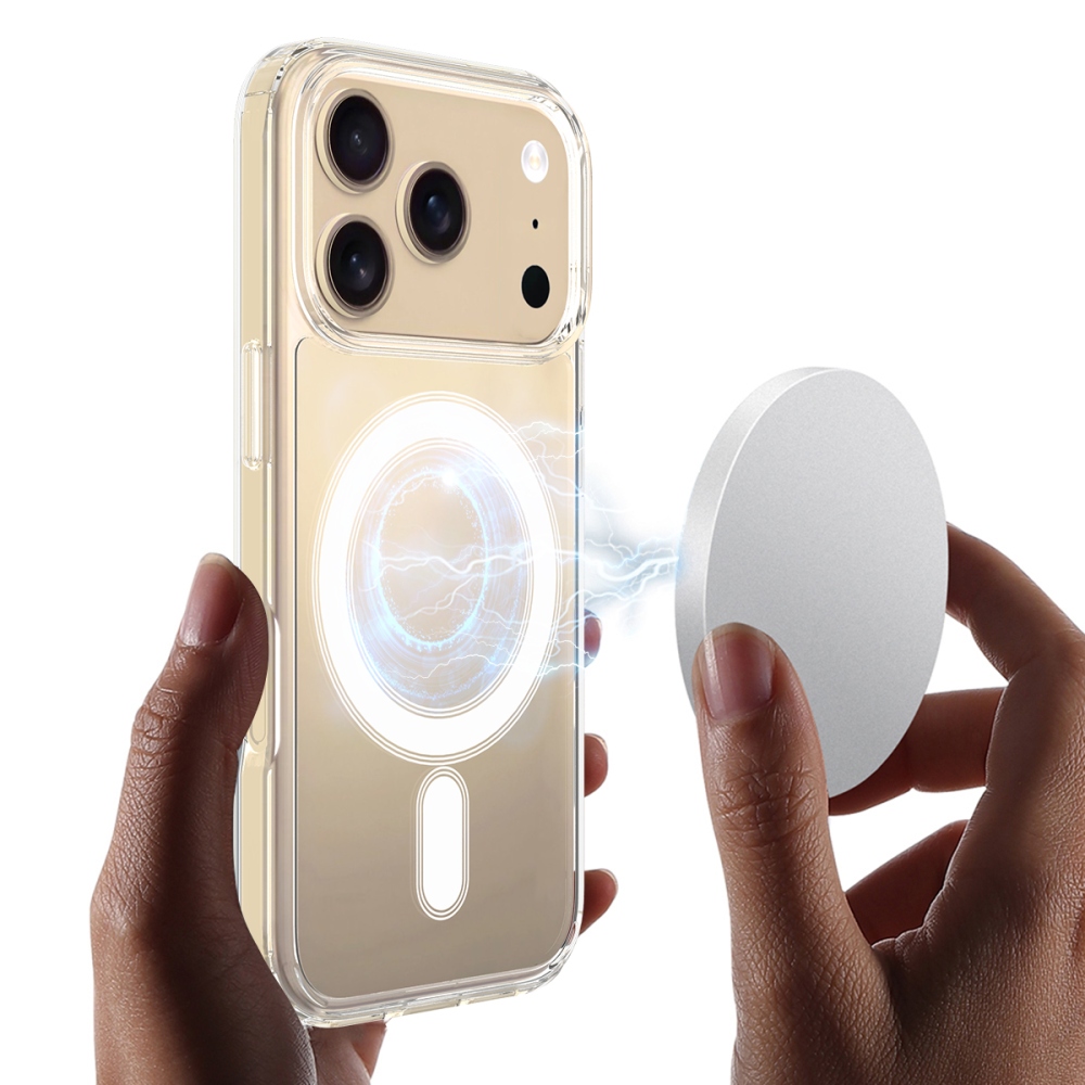 Acryle gélový obal s pevným chrbtom a MagSafe na iPhone 18 Pro Max/17 Pro Max - priehľadný