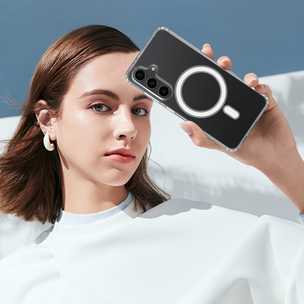 Acryle gélový obal s pevným chrbtom a MagSafe na Samsung Galaxy A37 5G - priehľadný