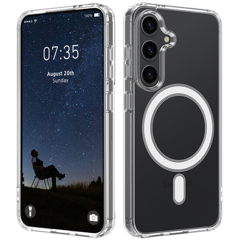 Acryle gélový obal s pevným chrbtom a MagSafe na Samsung Galaxy A37 5G - priehľadný