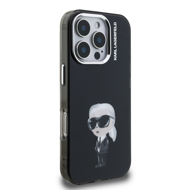Karl Lagerfeld IML Aquarelle Karl Zadní Kryt pro iPhone 16 Pro Max Black