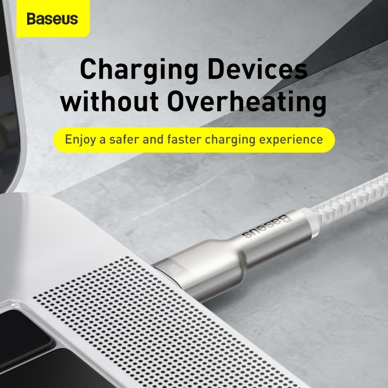Dátový kábel Baseus Cafule Metal Series USB-C - USB-C 100W 2m White