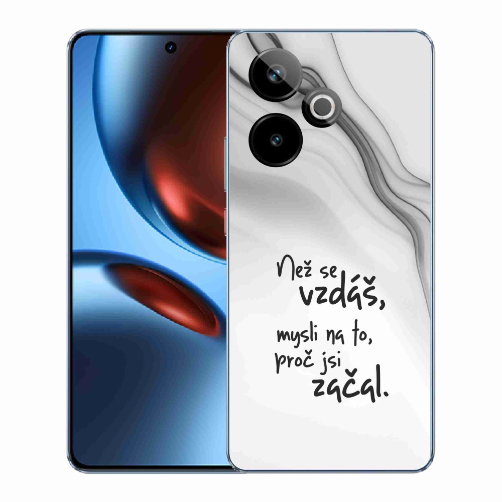 Gélový kryt mmCase na Realme GT 7 5G/GT 7T 5G - citát 2 biele pozadie