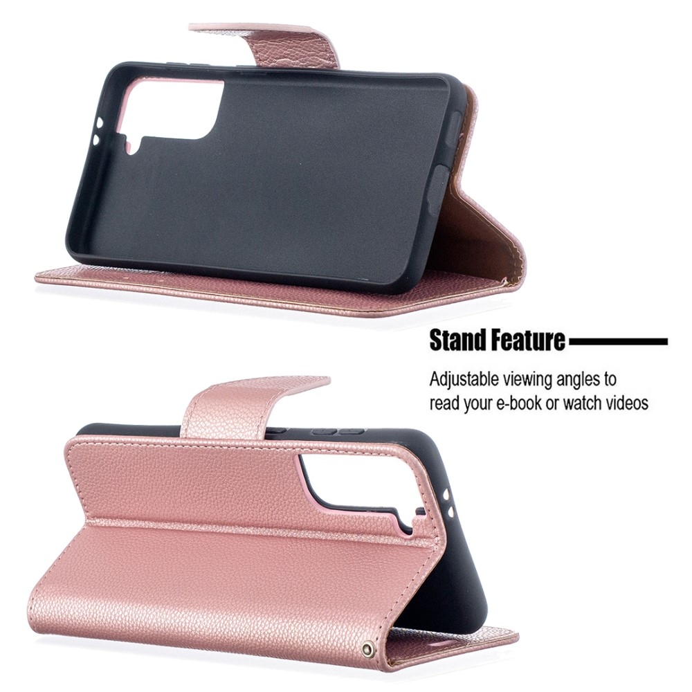 Wallet knižkové puzdro na Samsung Galaxy S21 - ružovozlaté