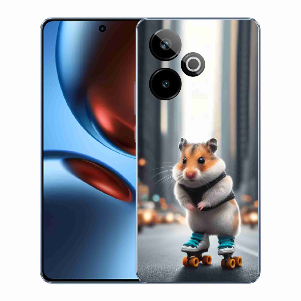Gélový kryt mmCase na Realme GT 7 5G/GT 7T 5G - škrečok na korčuliach
