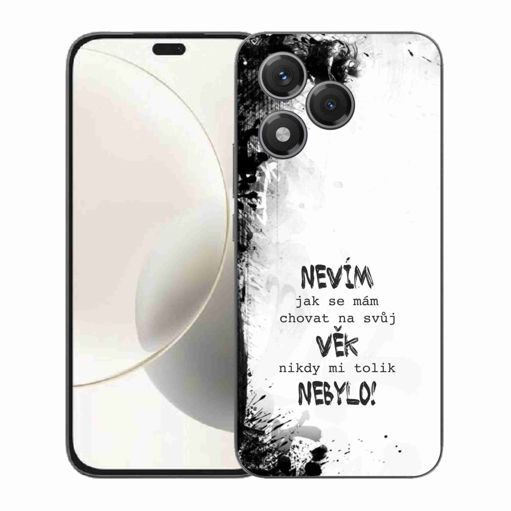 Gélový kryt mmCase na Honor 400 Lite - vtipný text 14 biele pozadie