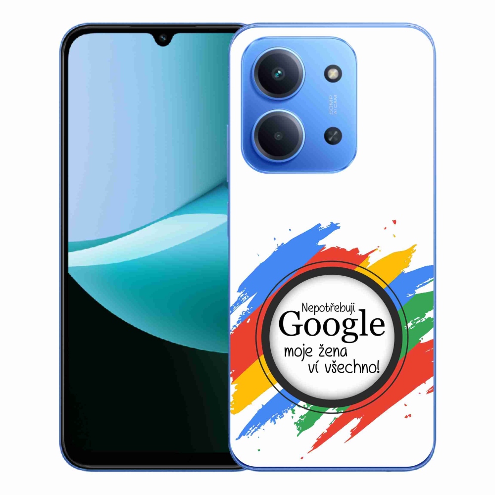 Gélový kryt mmCase na Xiaomi Redmi 15C 4G/5G (173mm) - žena vie všetko biele pozadie