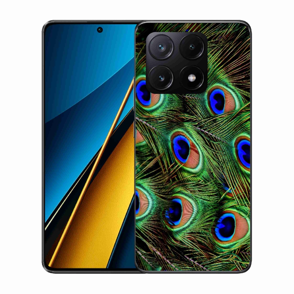 Gélový kryt mmCase na Xiaomi Poco X6 Pro 5G - pávie perie