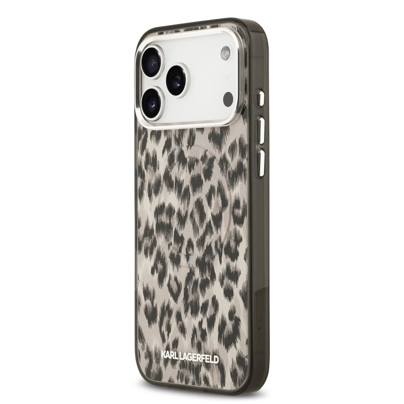 Karl Lagerfeld IML Leopard MagSafe Zadný Kryt pre iPhone 17 Pro Max Brown