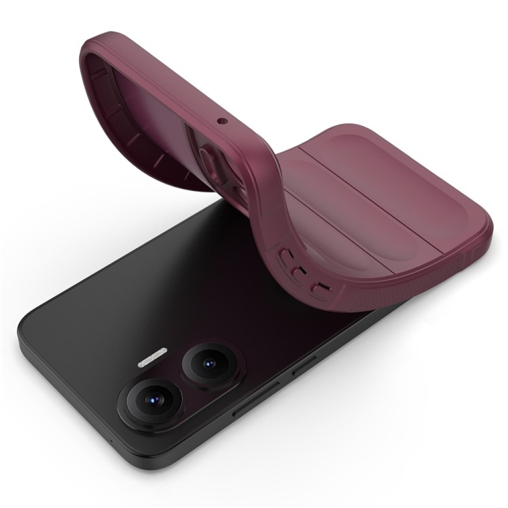 Rugg odolný gélový obal na Xiaomi Poco F7 5G - vínový