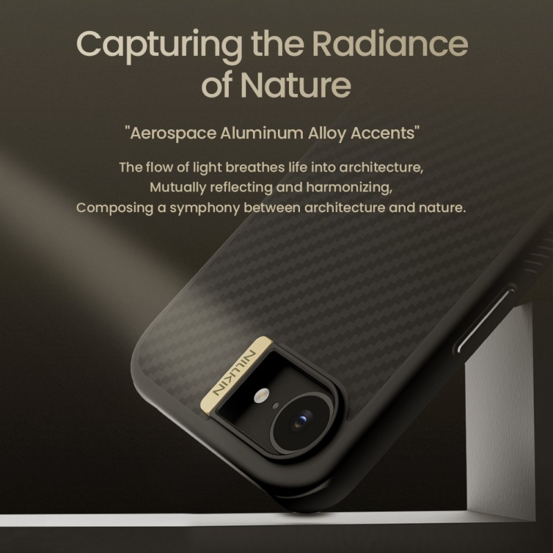 Nillkin Synthetic Fiber PRO Magnetic Zadný Kryt pre Apple iPhone 16e Gold