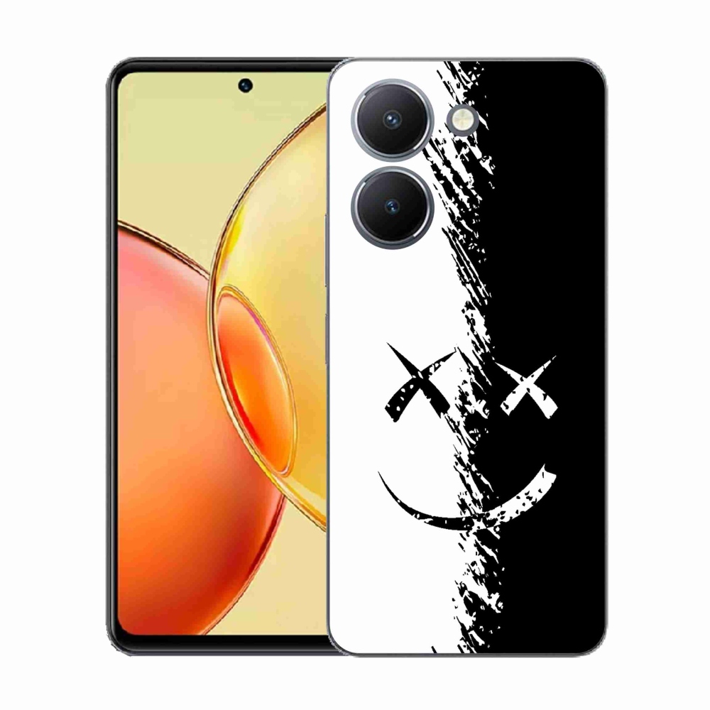 Gélový kryt mmCase na Vivo Y36 - čiernobiely smajlík