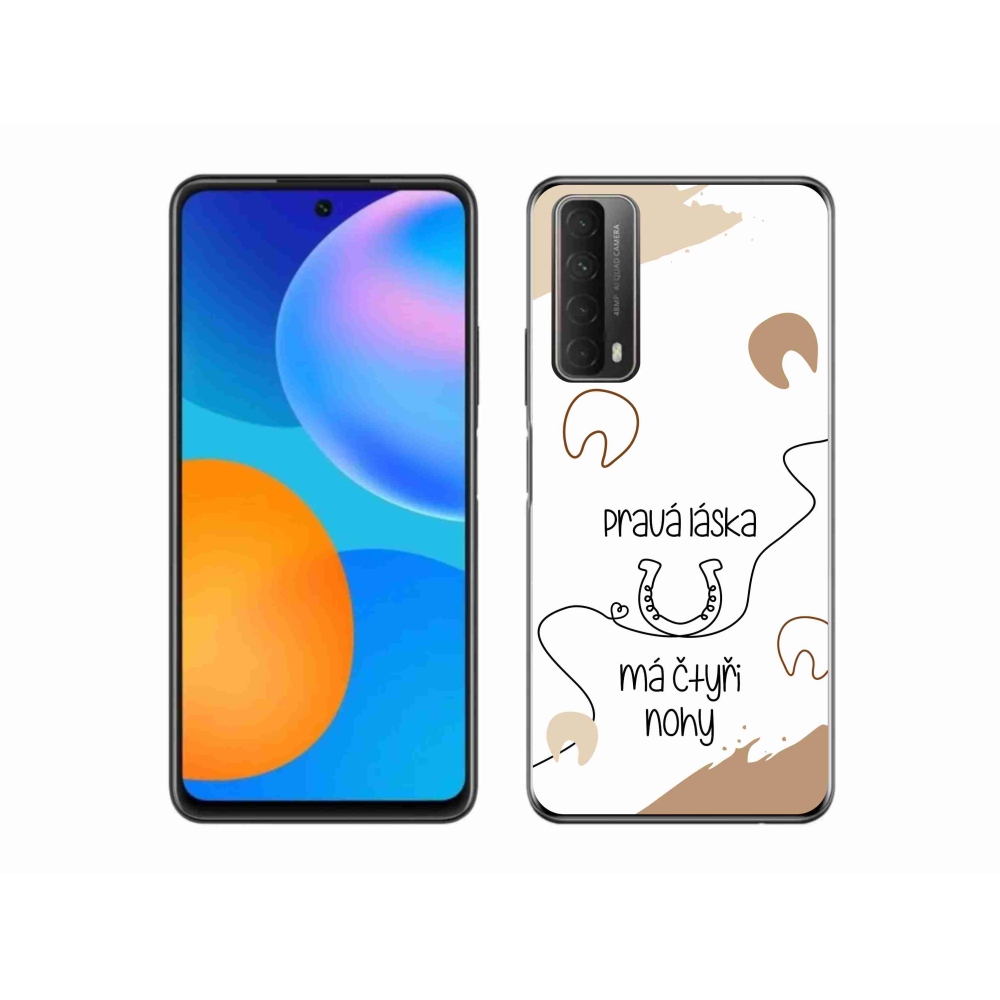 Gélový kryt mmCase na Huawei P Smart (2021) - konský motív biele pozadie