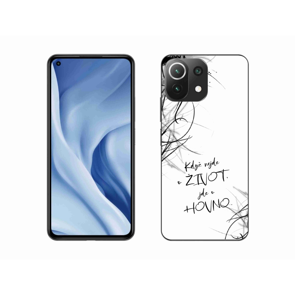 Gélový kryt mmCase na Xiaomi Mi 11 Lite 4G/5G - vtipný text 16 biele pozadie