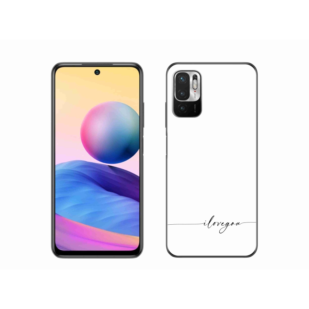 Gélový kryt mmCase na Xiaomi Redmi Note 10 5G - I love you biele pozadie