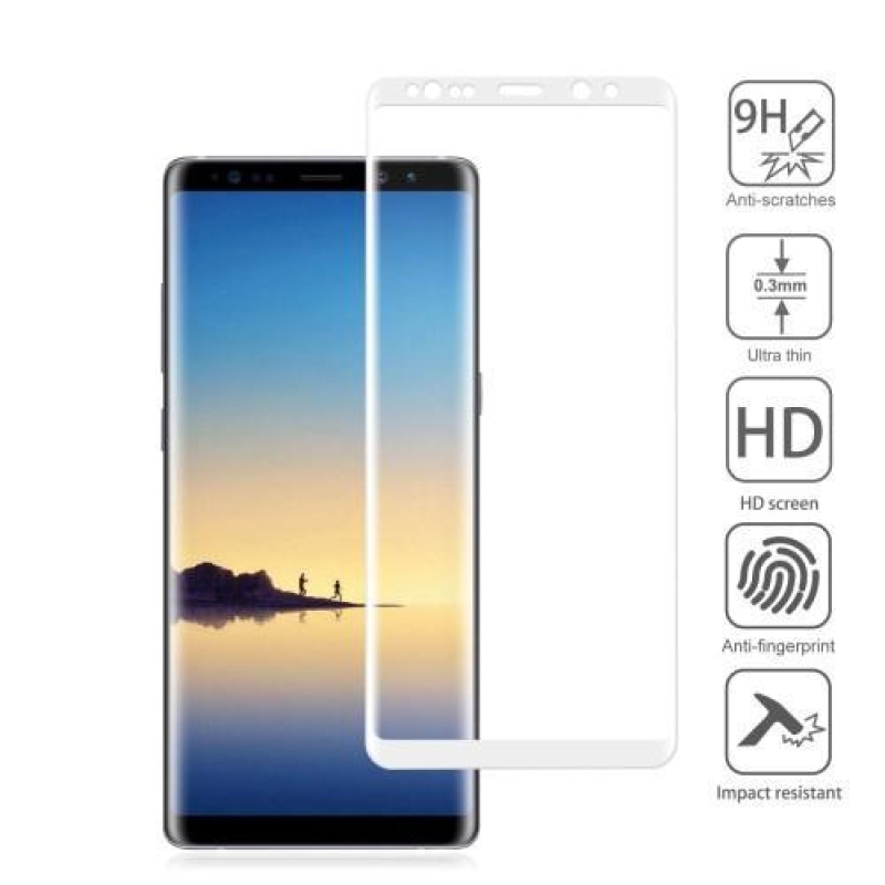 AGB celoplošné tvrdené sklo na displej Samsung Galaxy Note 8 - biely lem