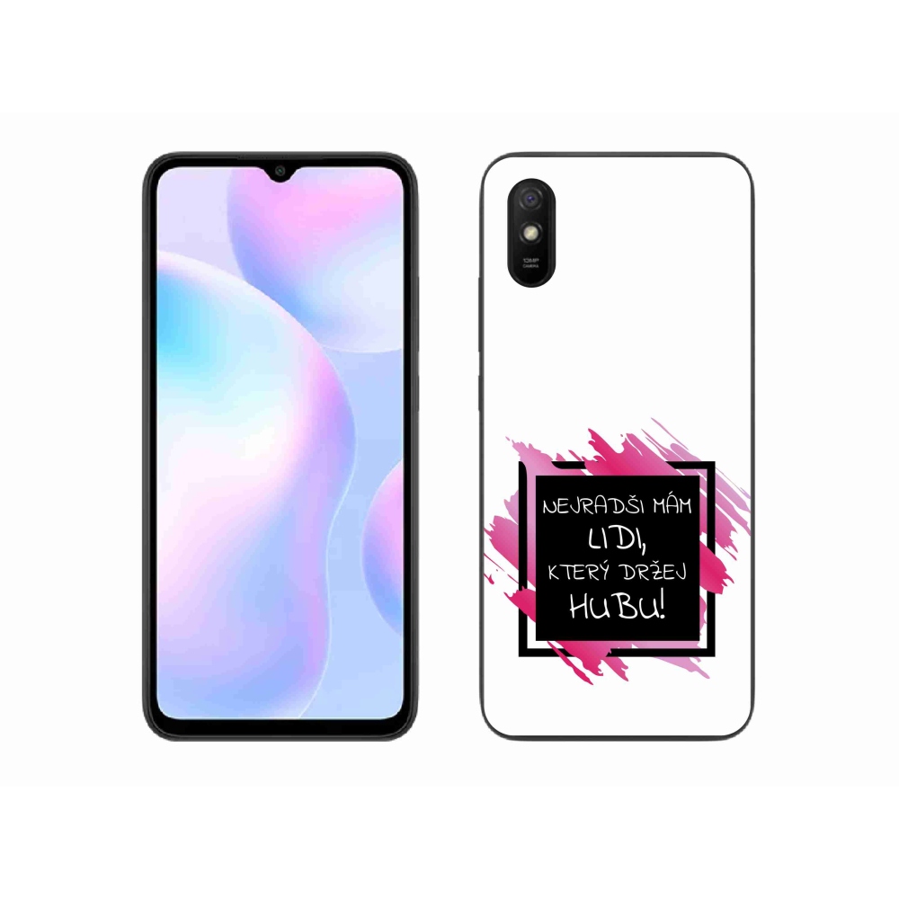 Gélový kryt mmCase na Xiaomi Redmi 9AT - vtipný text 7 čiernobiele pozadie