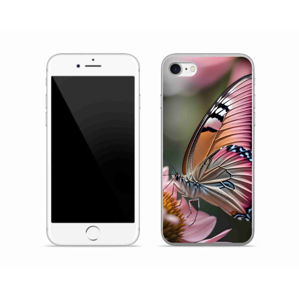 Gélový kryt mmCase na iPhone SE (2022) - farebný motýľ