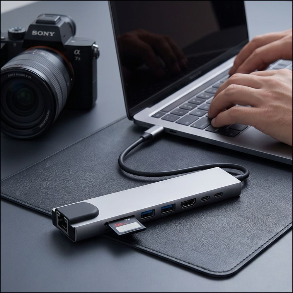 Tech-Protect HB09 USB-C adaptér 8v1 s HDMI, USB, RJ45 a čítačkou kariet