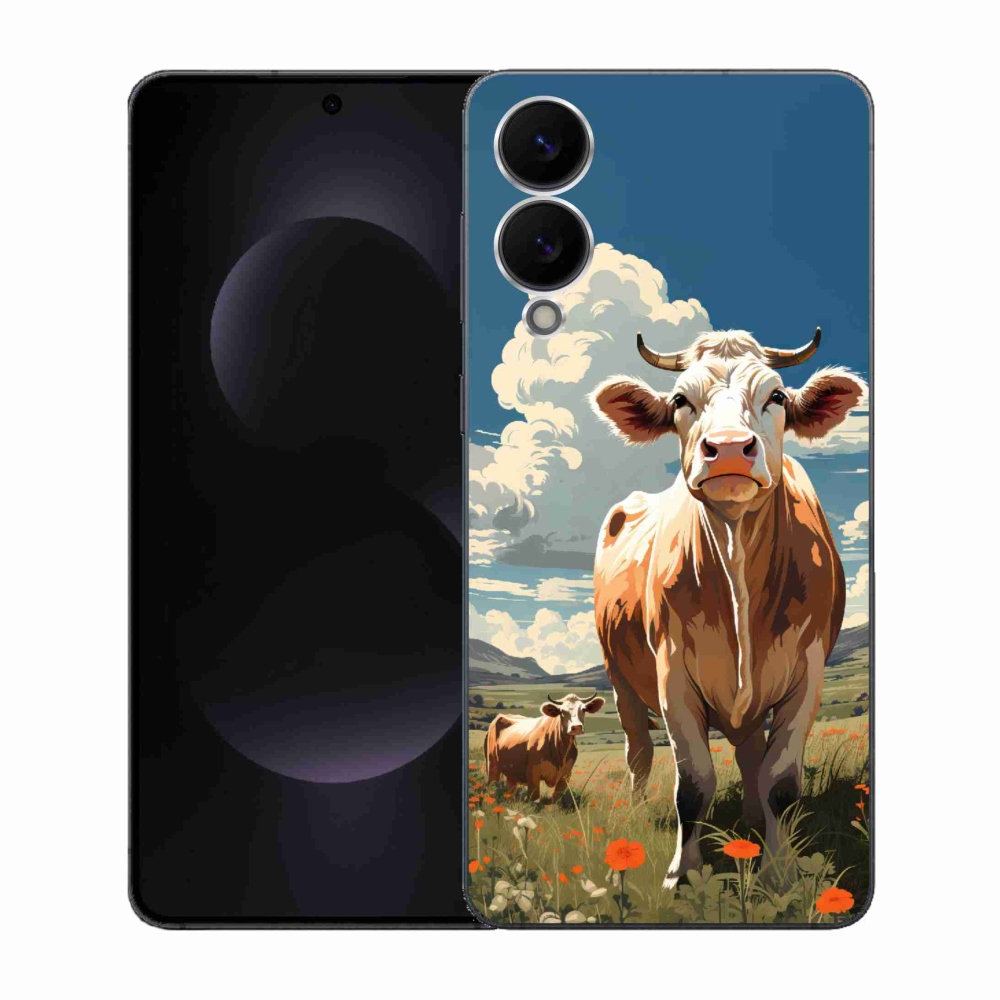 Gélový kryt mmCase na Samsung Galaxy S25 Edge - kravy na lúke