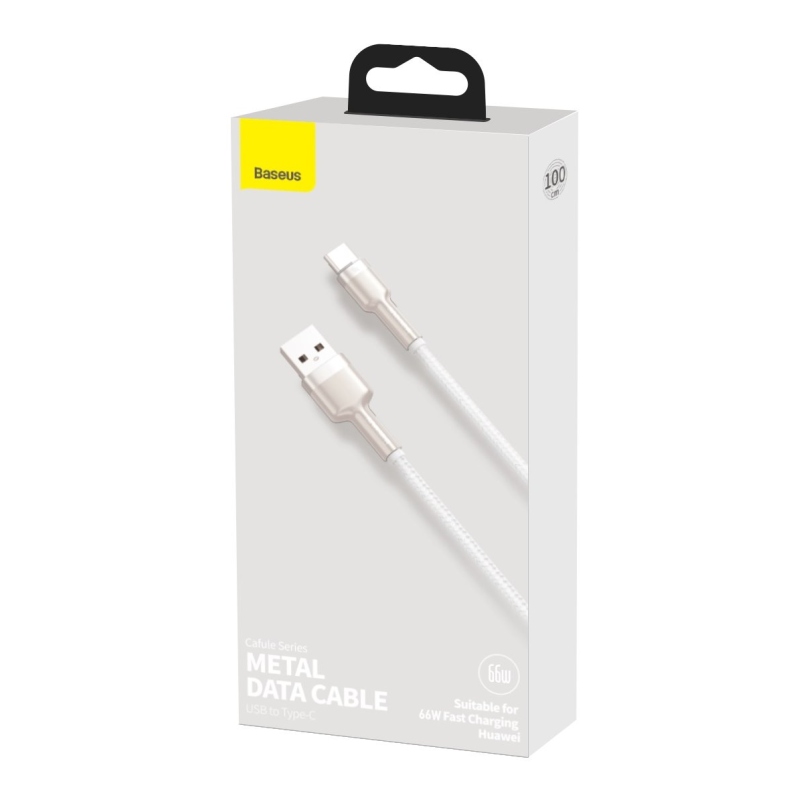 Baseus Cafule Metal Series Dátový Kábel USB-USB-C 66W 1m White