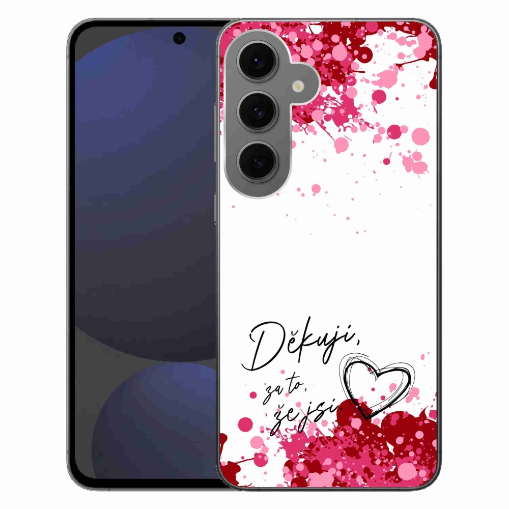 Gélový kryt mmCase na Samsung Galaxy S24 FE - zamilovaný text 2 biele pozadie