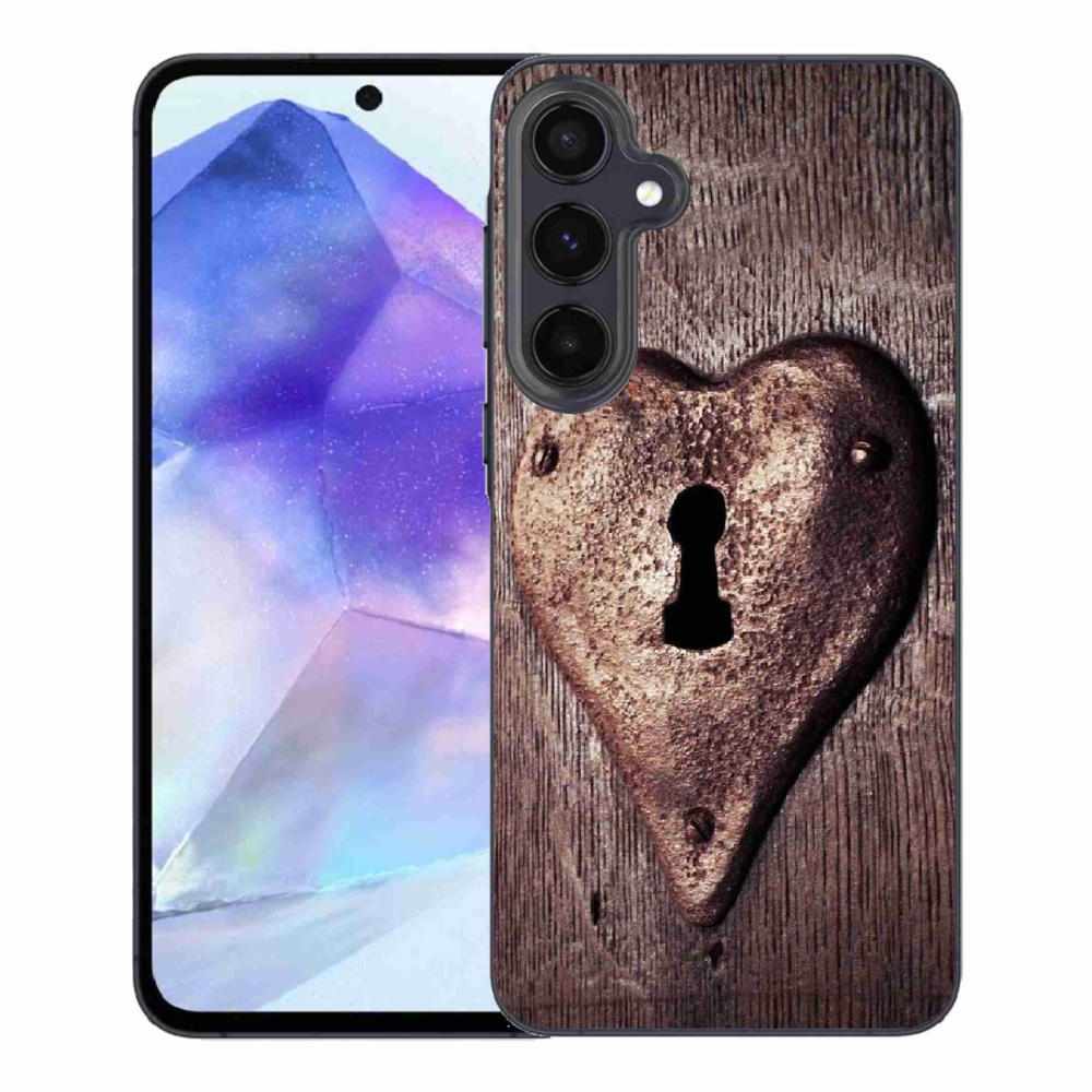 Gélový kryt mmCase na Samsung Galaxy A55 5G - zámok v tvare srdca