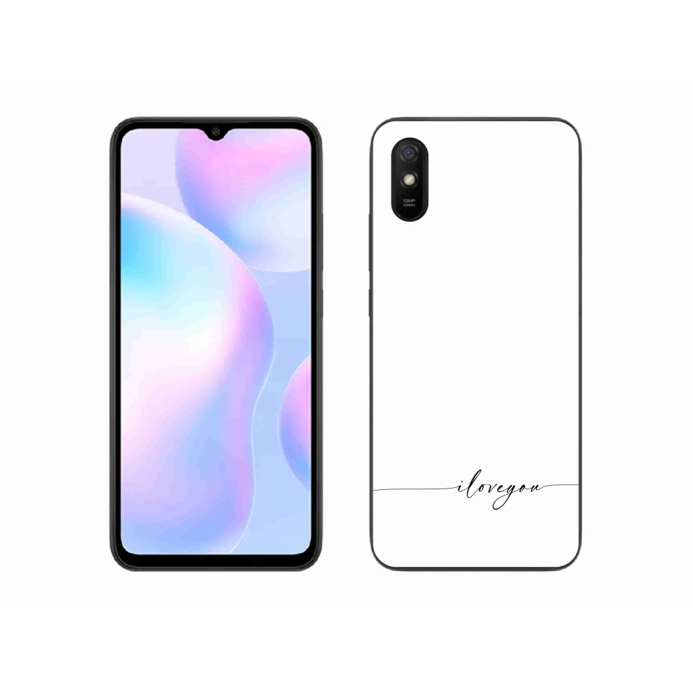 Gélový kryt mmCase na Xiaomi Redmi 9AT - I love you biele pozadie