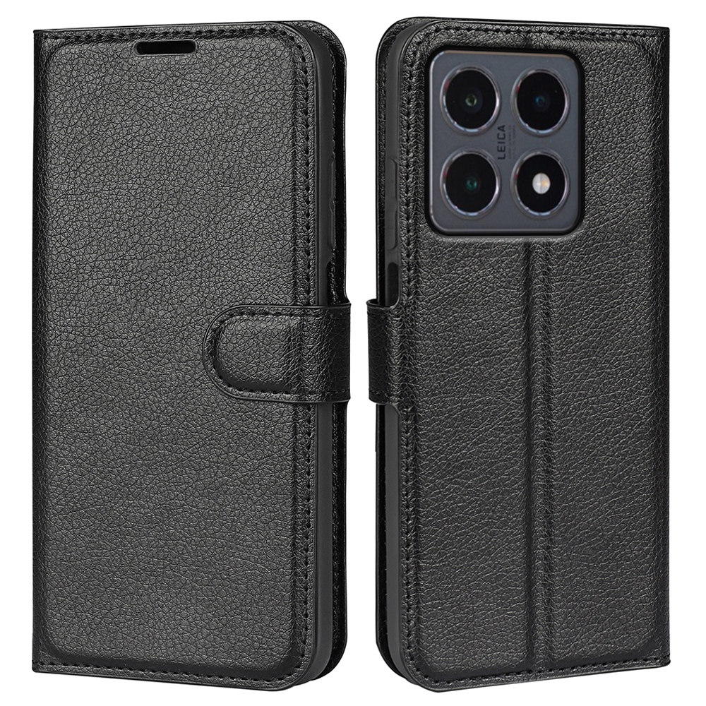 Litchi knižkové puzdro na Xiaomi 15T - čierne