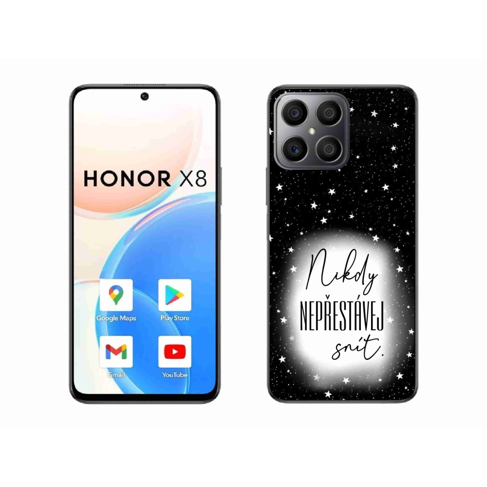 Gélový kryt mmCase na Honor X8 4G - citát 1 bieločierne pozadie