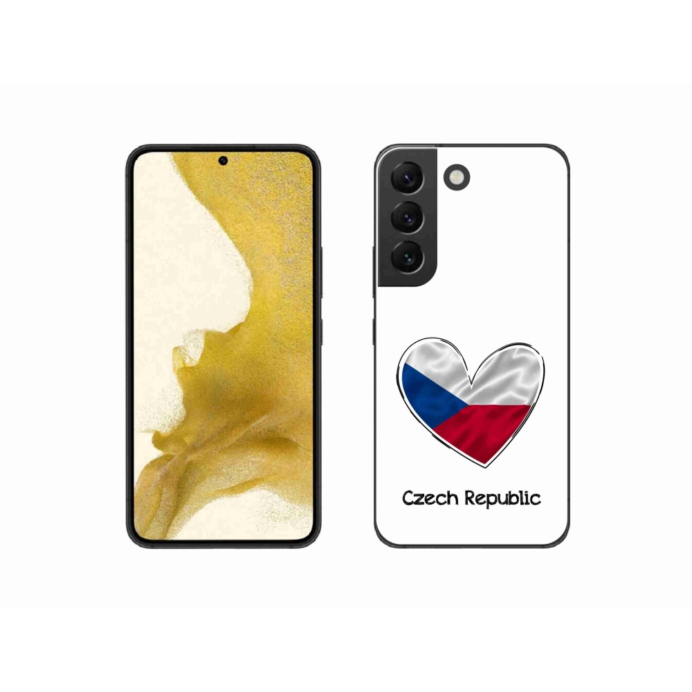 Gélový kryt mmCase na Samsung Galaxy S22 5G - vlajka srdca biele pozadie