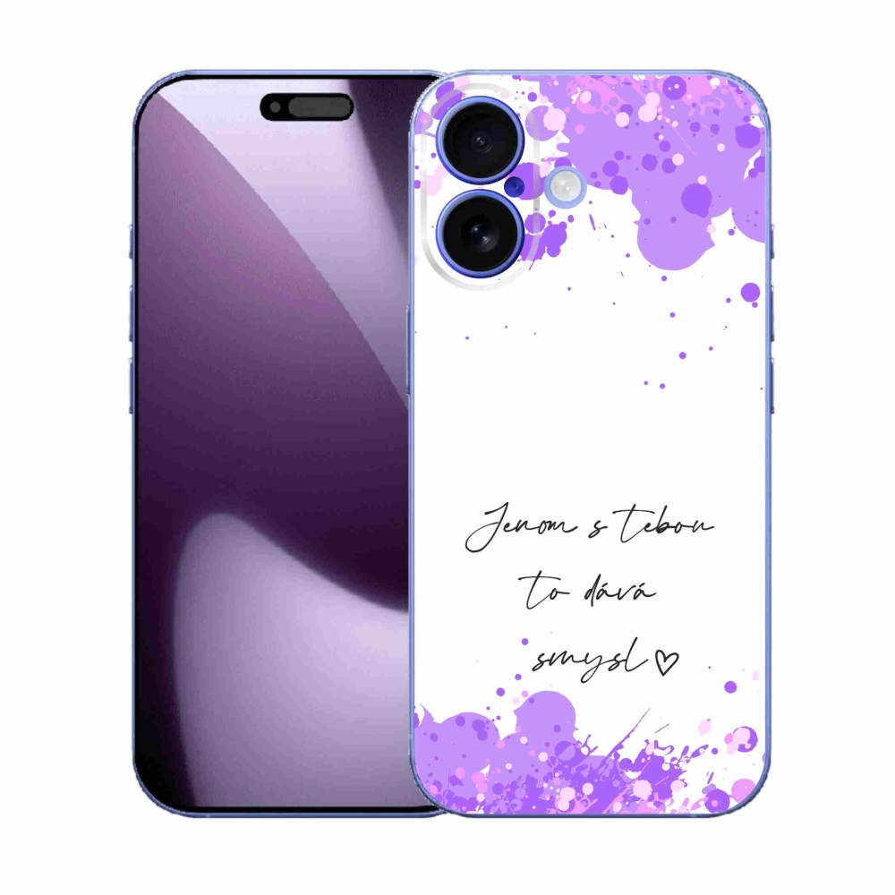 Gélový kryt mmCase na iPhone 17 - zamilovaný text biele pozadie
