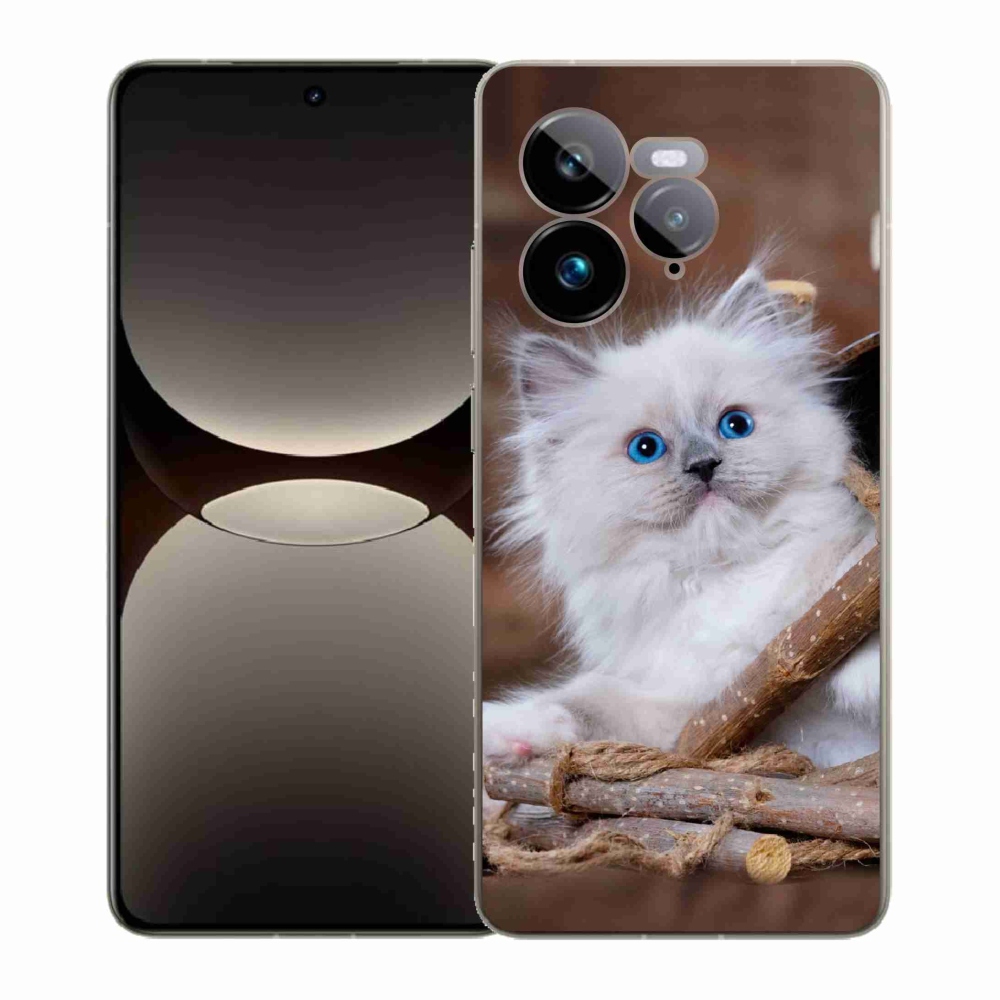 Gélový kryt mmCase na Realme GT 7 Pro 5G - biele mačiatko
